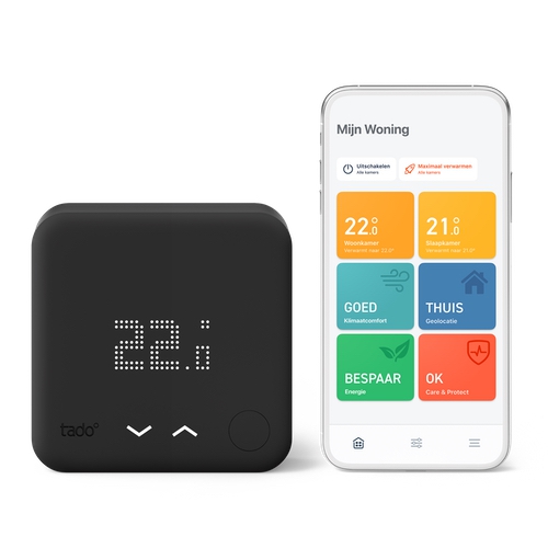 tado° Starterskit Bedrade Slimme Thermostaat V3+ app Black Edition